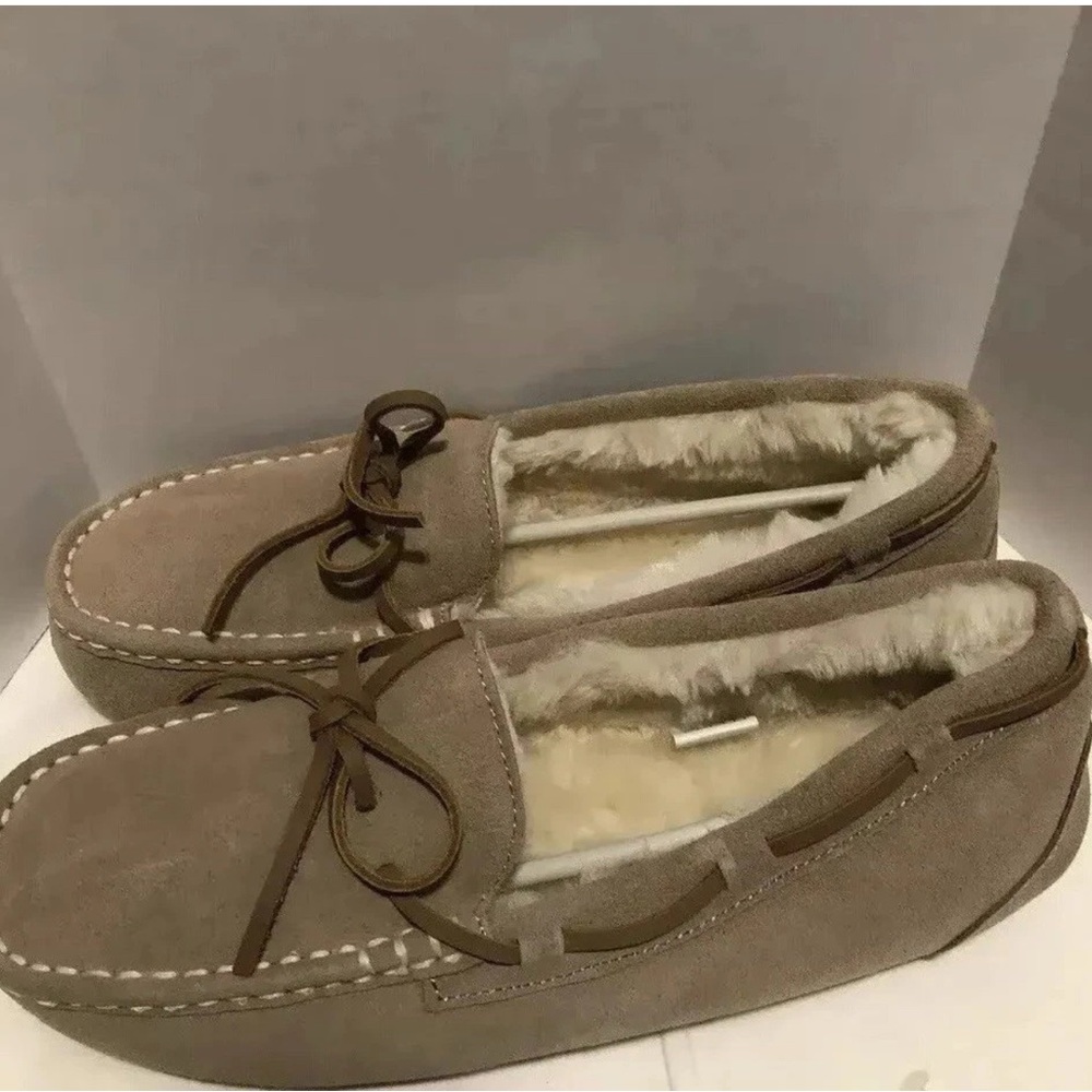Dream Pairs Tan Moccasins with Contrast Stitching